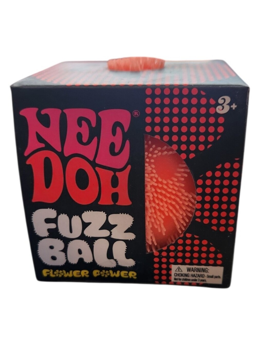 New NeeDoh Fuzz Ball The Velvet Squeeze Orange Squishy Stress Ball Flower Power